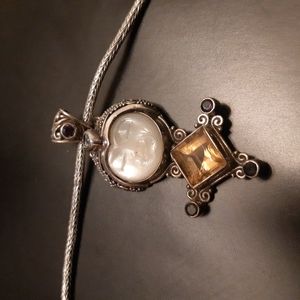 Mother of pearl sterling silver necklace